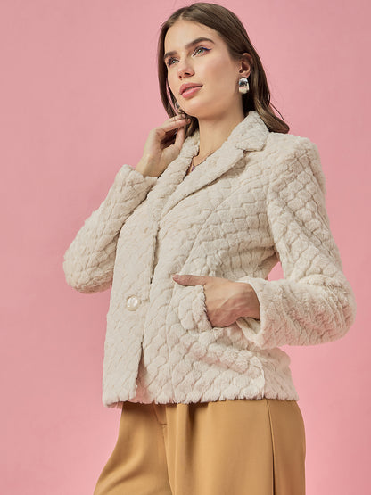 Single Breasted Woollen Blazer Regular Fit Formal Camel