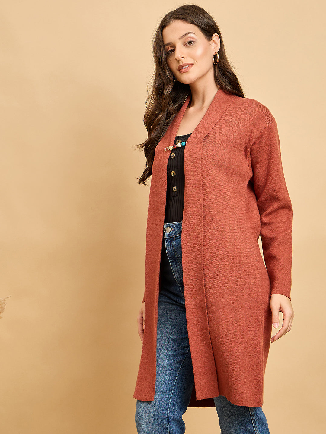 Women Knitted Long Shrug