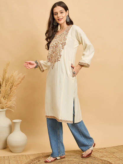 Embroidered Kashmiri Phiran (Free Size)