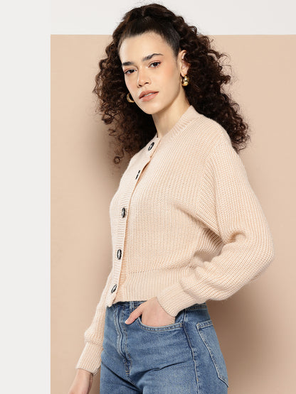 Women Knitted Cropped Cardigan