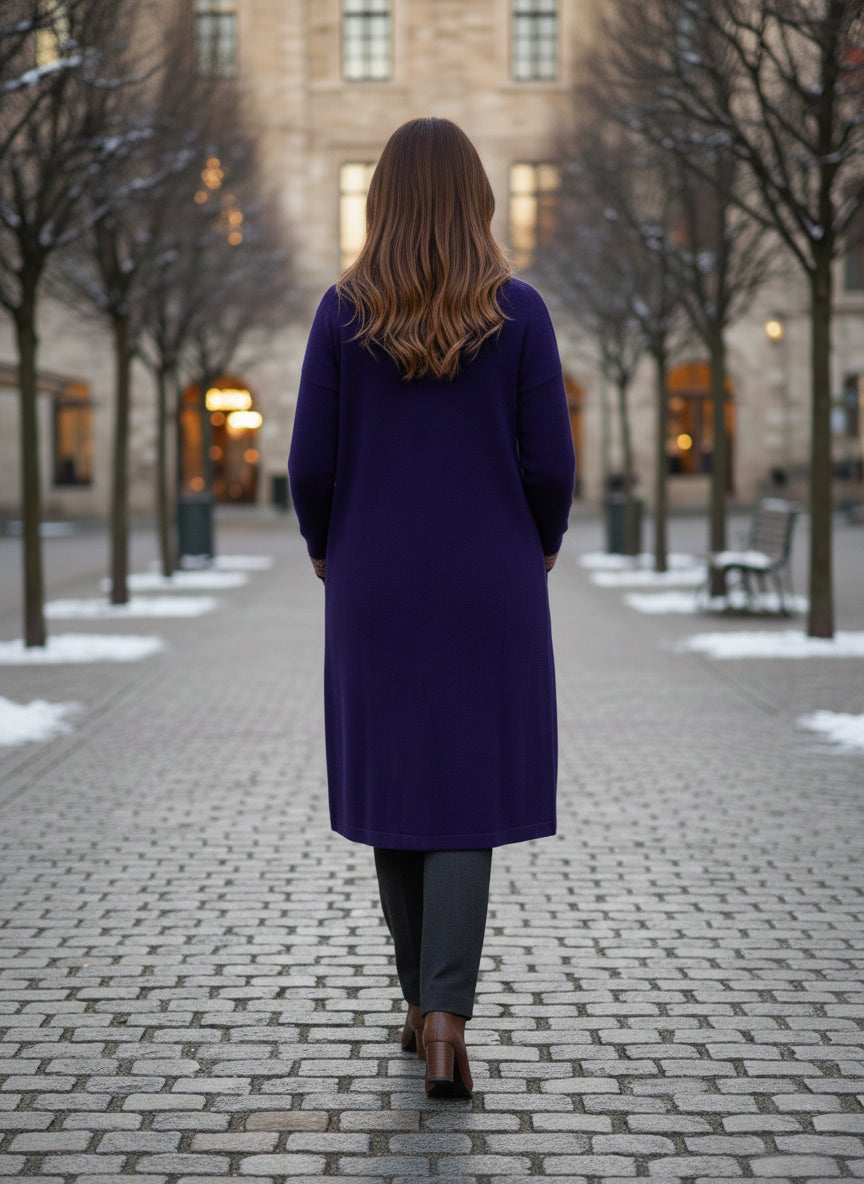 Embroidered wool blends for winter Shrug One size (Free) Purple