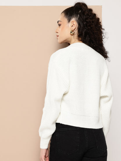 Women Knitted Cropped Cardigan