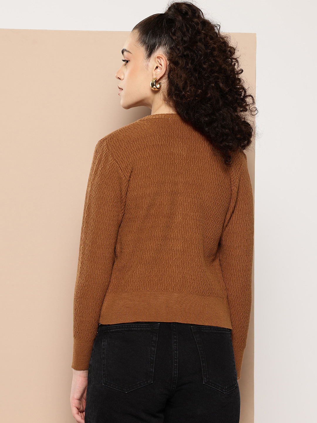 Women Knitted Cropped Cardigan Sweater