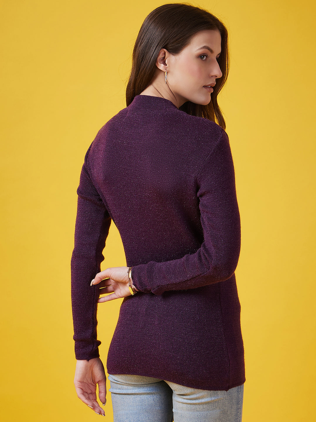 Wool Blend Crew Neck Full Sleeve Jamuni Top