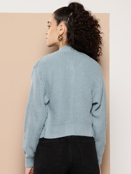 Women Knitted Cropped Cardigan