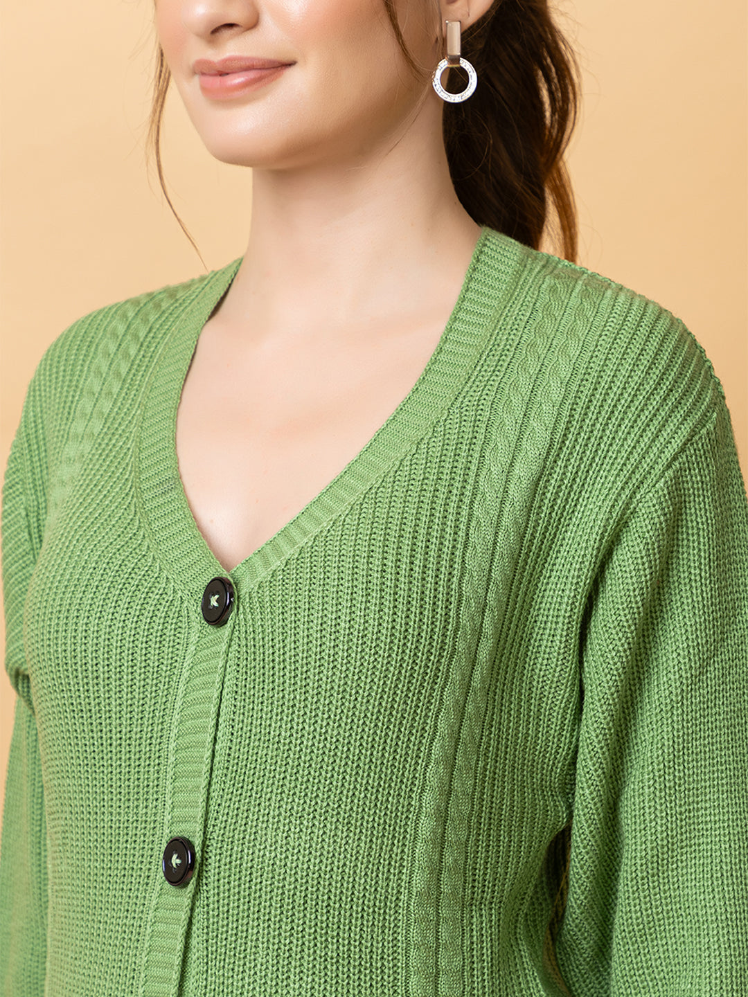 Clapton Women Parrot Self Knitted Cardigan