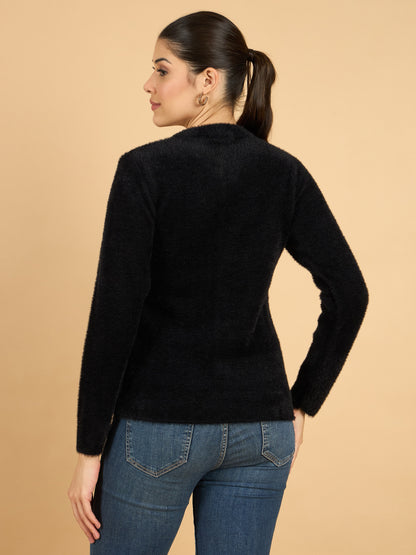 Black Winter Wear Women’s Cardigan
