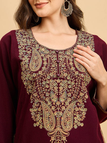 Embroidered Kashmiri Phiran (Free Size)