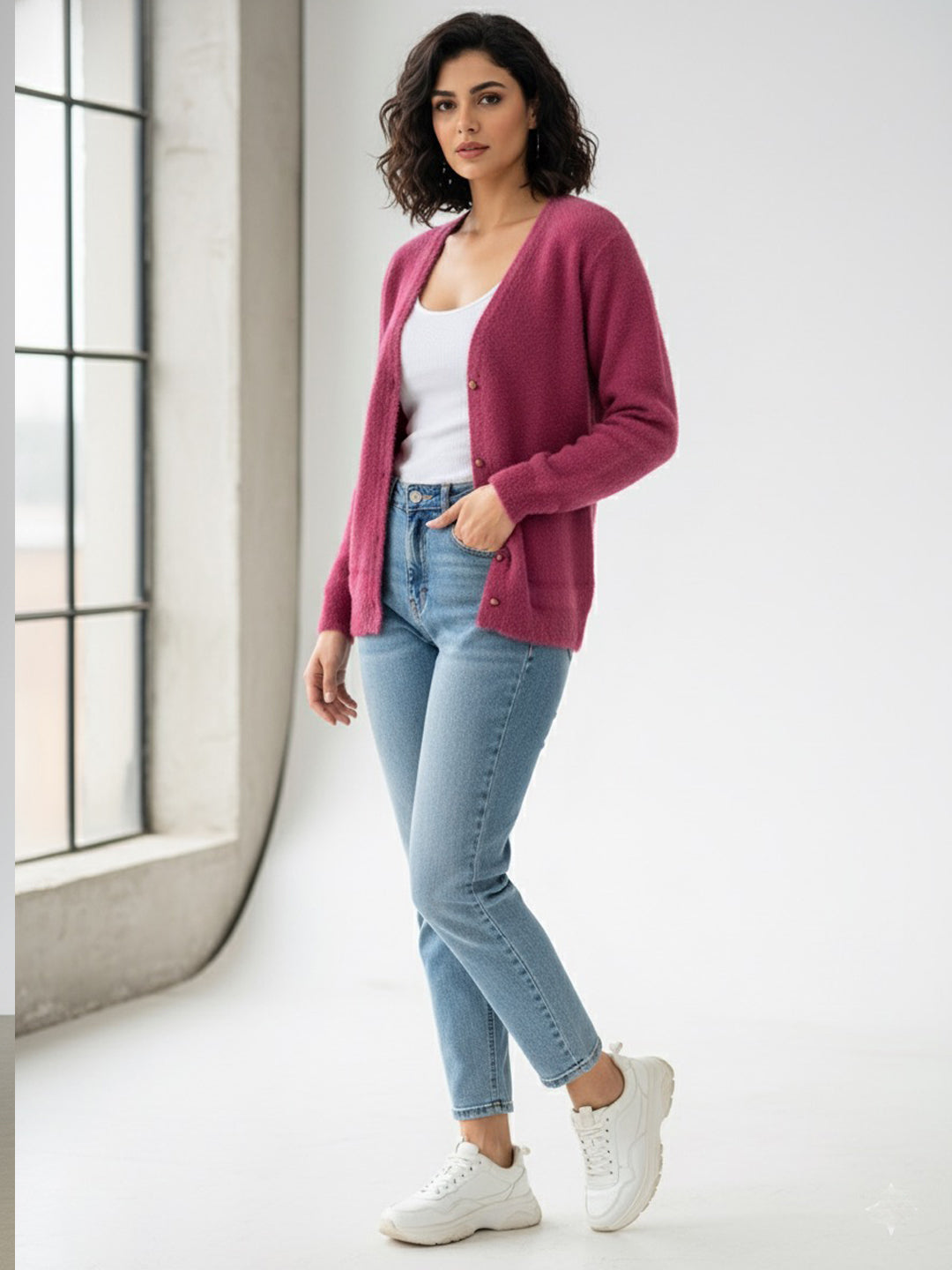 Hair Wool Winter Women's Cardigans