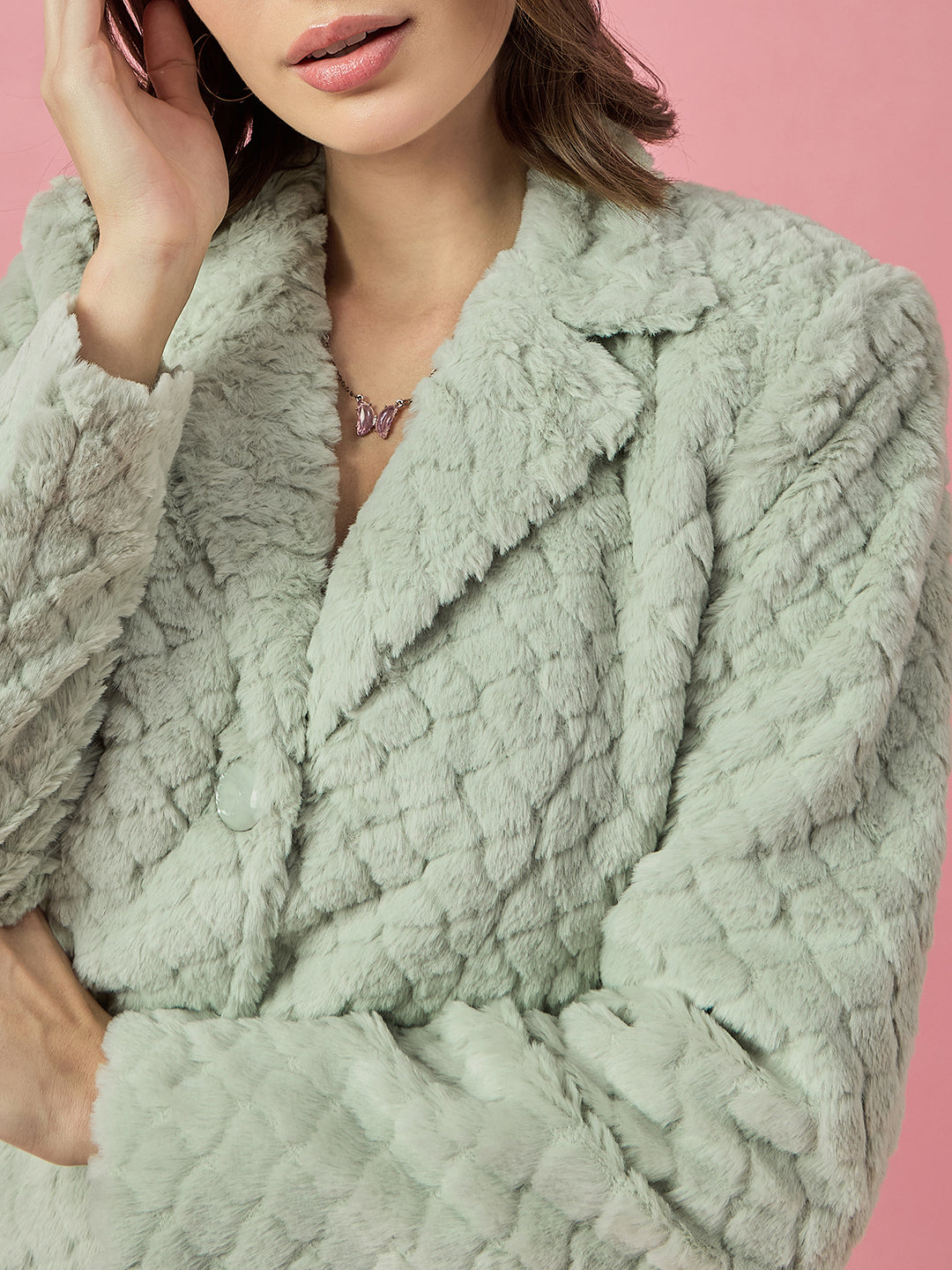 Single Breasted Woollen Blazer Regular Fit Formal Pista