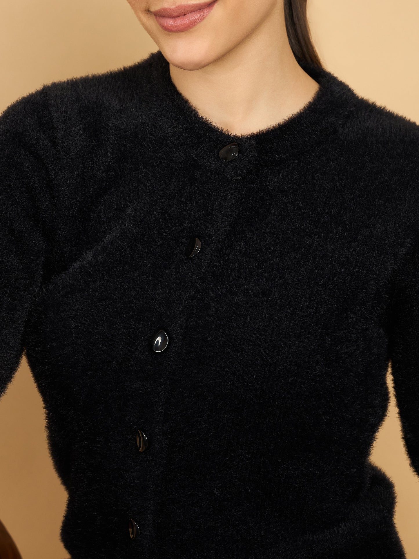 Black Winter Wear Women’s Cardigan