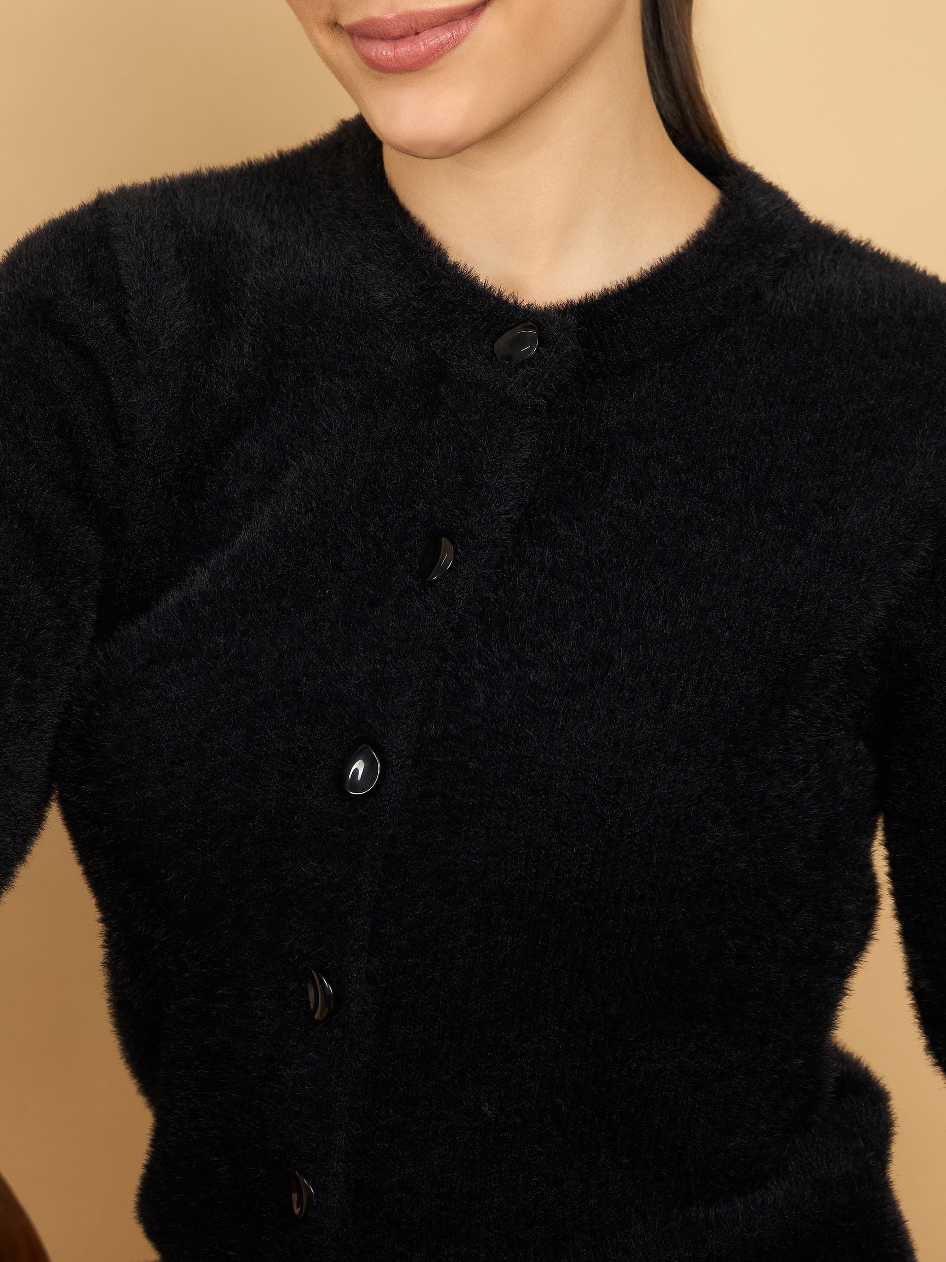 Black Winter Wear Women’s Cardigan