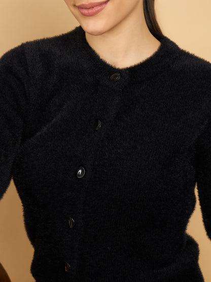 Black Winter Wear Women’s Cardigan
