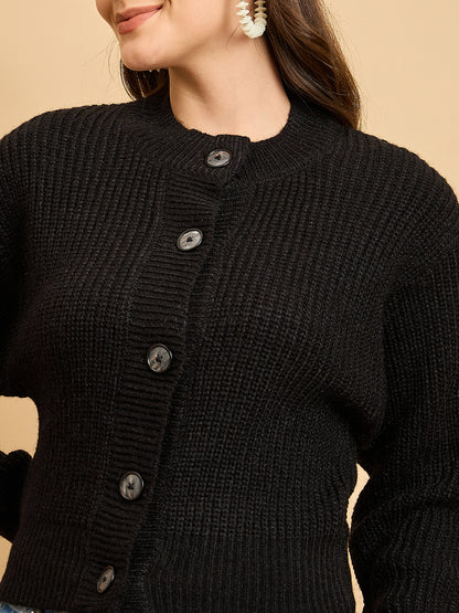 Women Knitted Cropped Cardigan Sweater