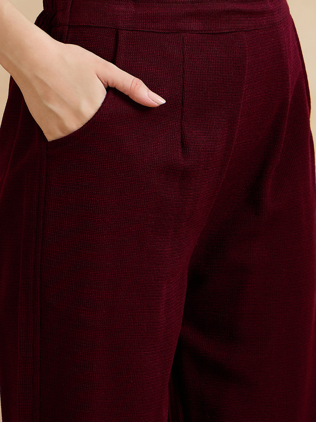Clapton Embroidered Straight Kurta Pant With Dupatta Set Maroon