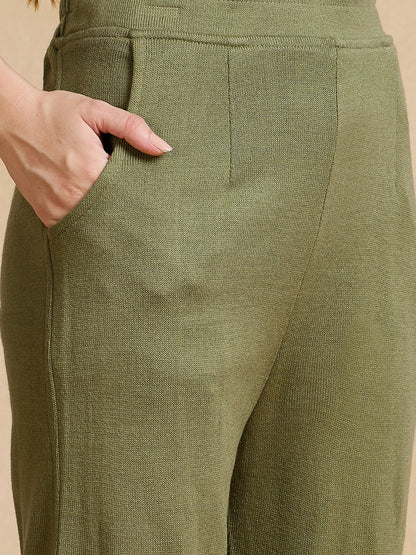 Clapton Embroidered Straight Kurta Pant With Dupatta Set Green