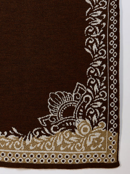 Clapton Embroidered Straight Kurta Pant With Dupatta Set Brown