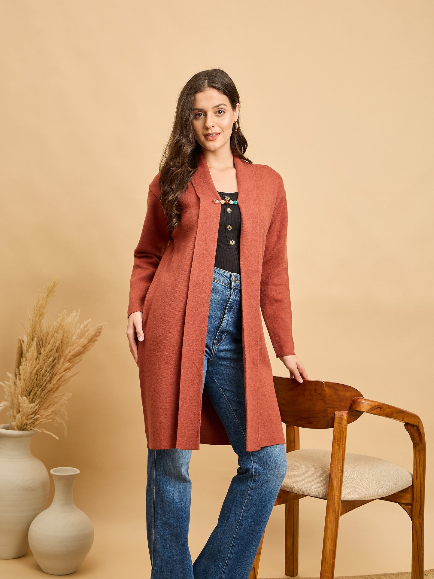 Women Knitted Long Shrug