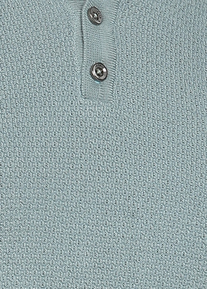 Clapton Men Knitted  Cotton Summer Wear Round Neck Full Sleeve T-Shirt SKY Blue