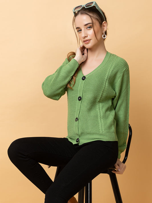 Clapton Women Parrot Self Knitted Cardigan