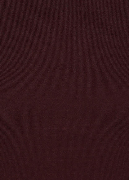 Women Solid Color Round Neck Viscose T-Shirt Wine
