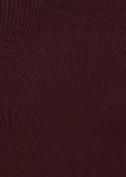 Women Solid Color Round Neck Half Sleeve Viscose T-Shirt Wine