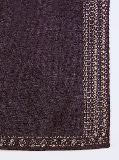 Clapton Embroidered Straight Kurta Pant With Dupatta Set Purple