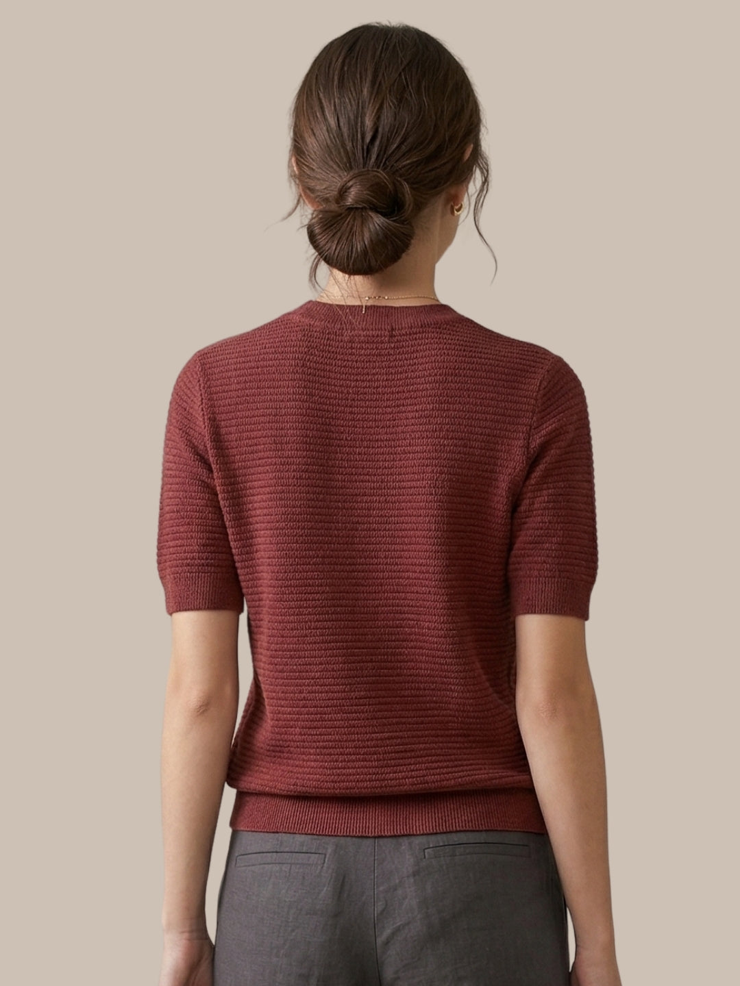 Clapton Knitted Summer Wear Textured Top maroon