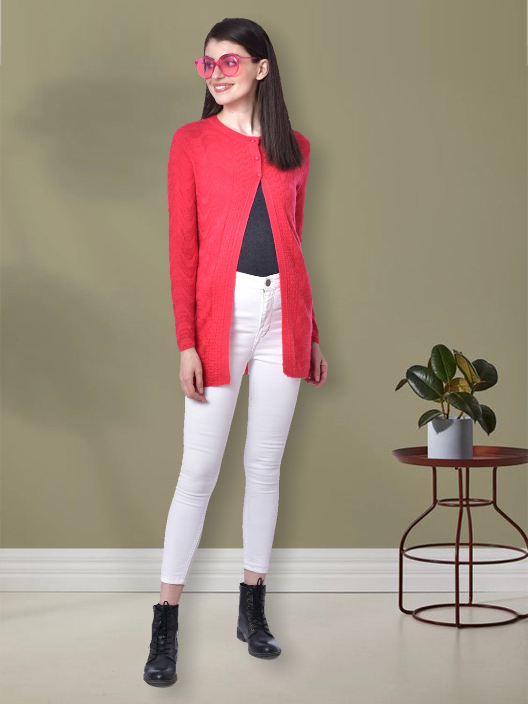 Wool Blend Round Neck Queen Long Shrug