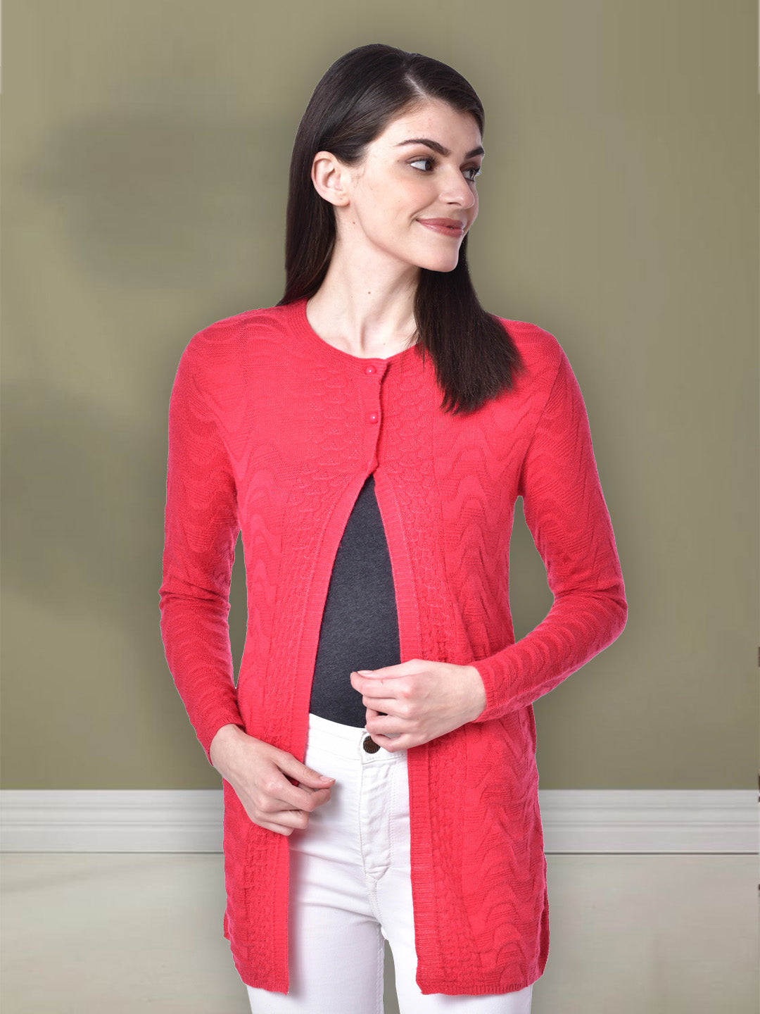 Wool Blend Round Neck Queen Long Shrug