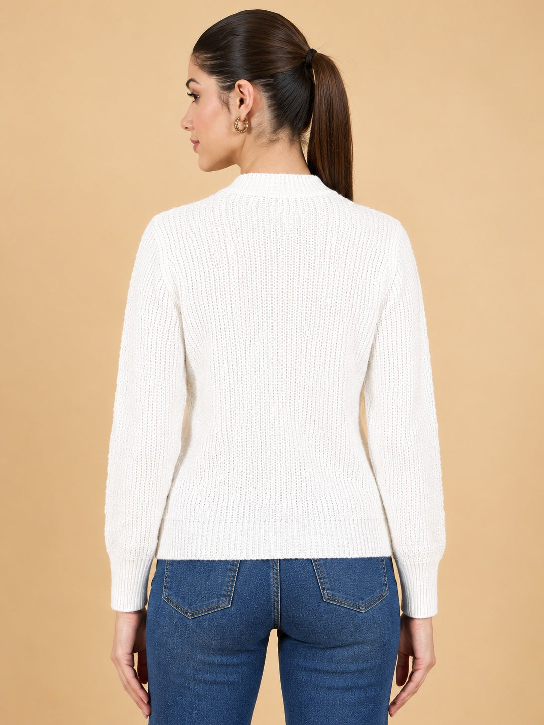 CLAPTON Women's WHITE Knitted Floral Embroidered Cardigan