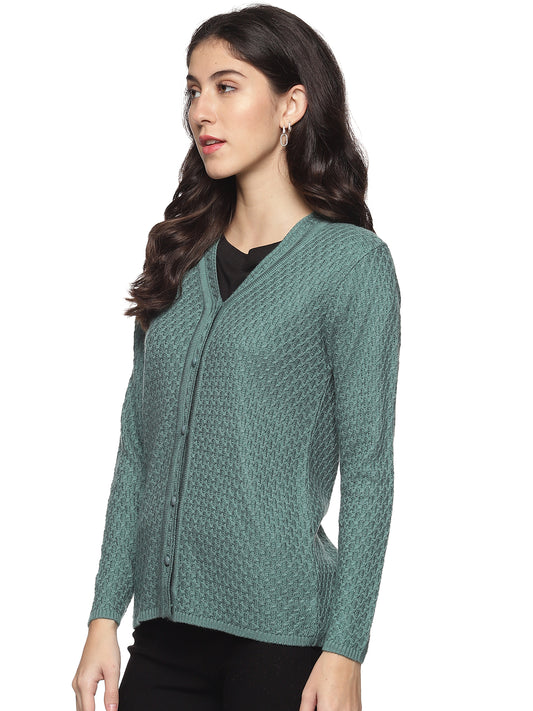 Wool Blend V Neck Sky cardigan