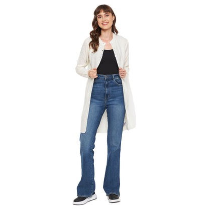 Wool Blend Round Neck Pista Long Shrug