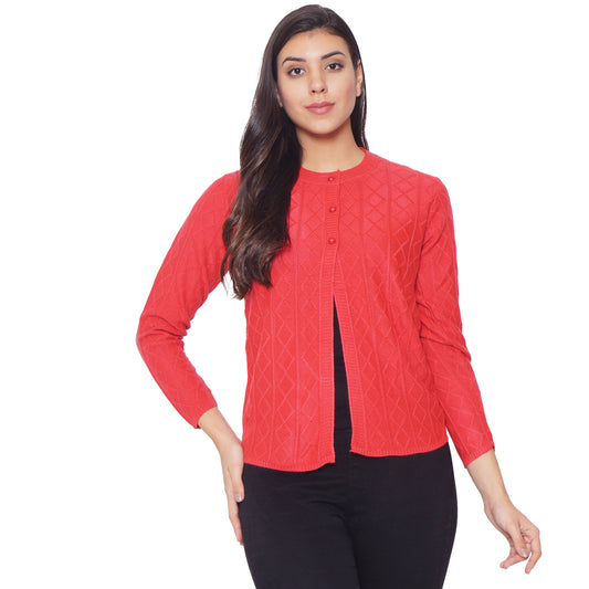 Wool Blend Round Neck Queen cardigan