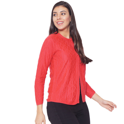 Wool Blend Round Neck Queen cardigan